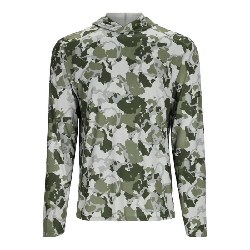 SIMMS M’S SOLARFLEX HOODY|Regiment Camo Carbon|Regiment Camo Clover|Back Eddy Stone|Dolomite Heather|Medium|Large|Extra Large|2XL|3XL