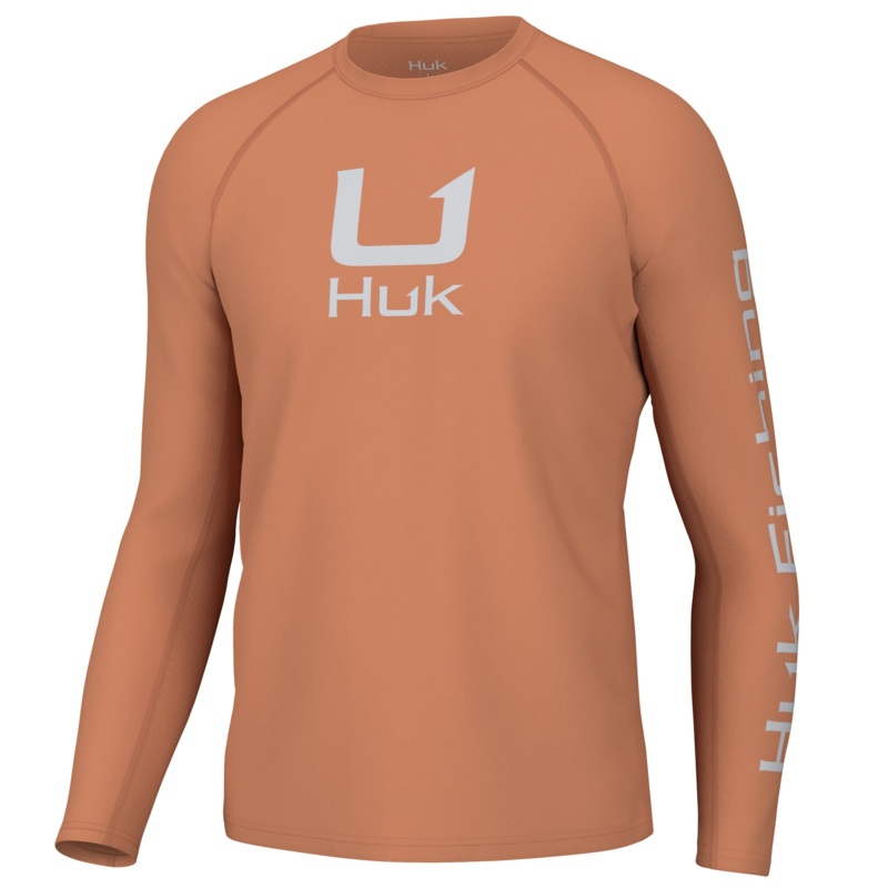 HUK ICON LS CREW|Sunburn|Solid|Medium|Large|Extra Large|XXL|XXXL