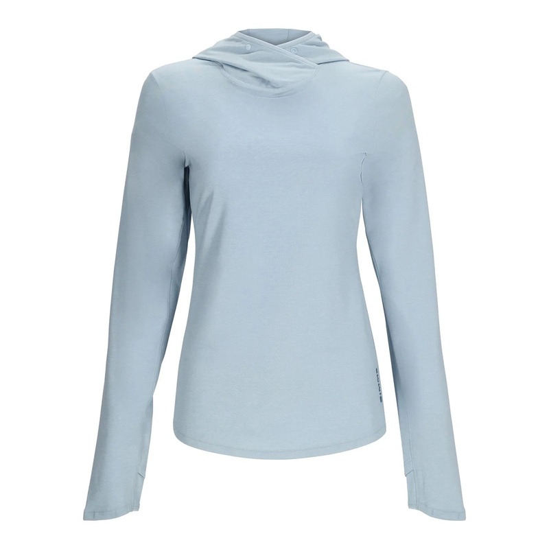 SIMMS WOMEN’S SOLARFLEX HOODY|Steel Blue Heather – Small|Steel Blue Heather – Medium|Steel Blue Heather – Large|Steel Blue Heather – Xtra Large|Watermelon Heather – Medium|Watermelon Heather – Xtra Large