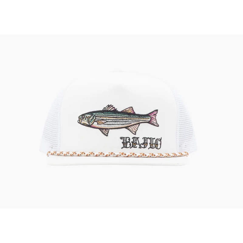 BAJIO STRIPER KING FLAT BRIM TRUCKER HAT