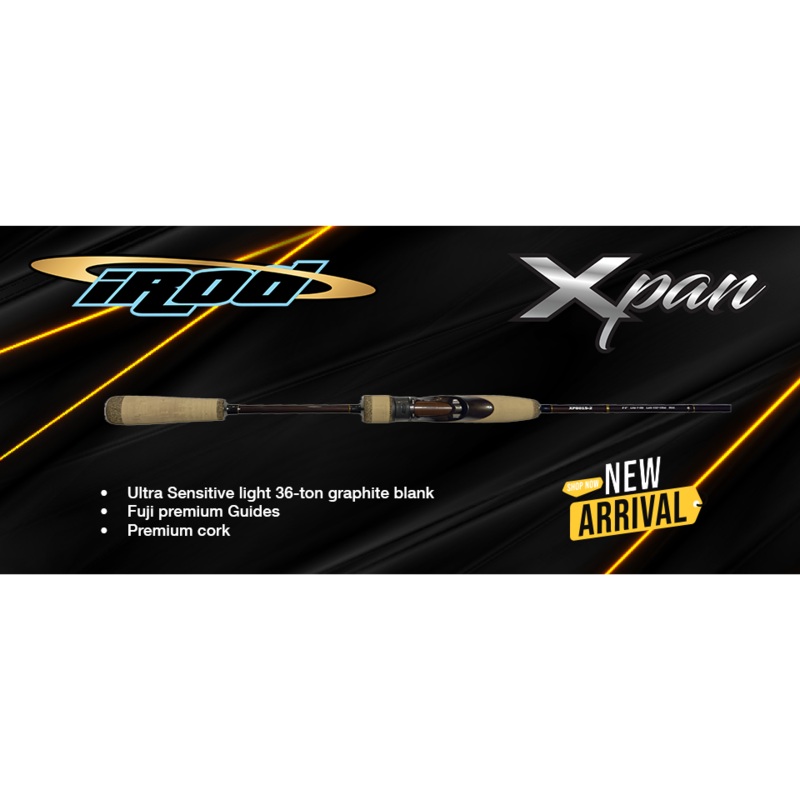 IROD XPAN SPINNING RODS|6’0″ Mod Action Ultra Light 2-Piece – XP601S-2|7’7″ Mod Ultra Light 2-Piece – XP771S-2|8’0″ Mod Ultra Light – XP801S-2