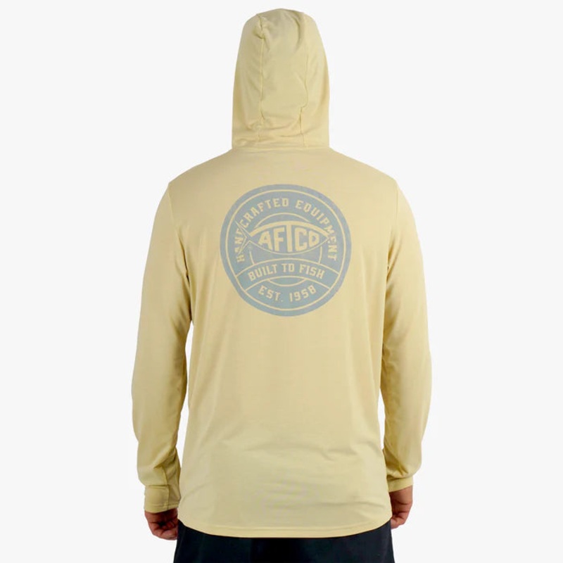 AFTCO OCEAN BOUND UPF HOODIE|Coastal Dune Heather|M|L|XL|2XL|3XL