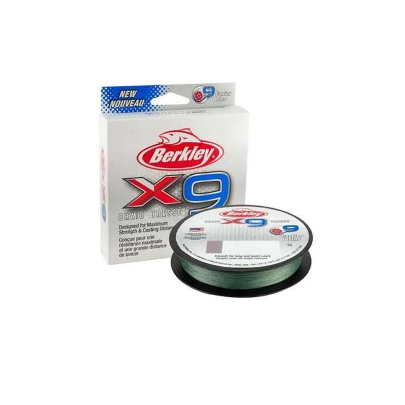 Berkley X9 Braid|6 LB|8 LB|10 LB|15 LB|20 LB|30 LB|40 LB|50 LB|65 LB|80 LB|100 LB|Flame Green|Low-Vis Green