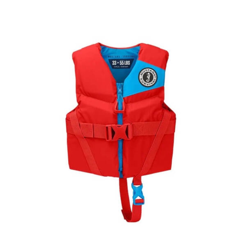 Child Rev Foam Vest|AZURE|IMPERIAL RED