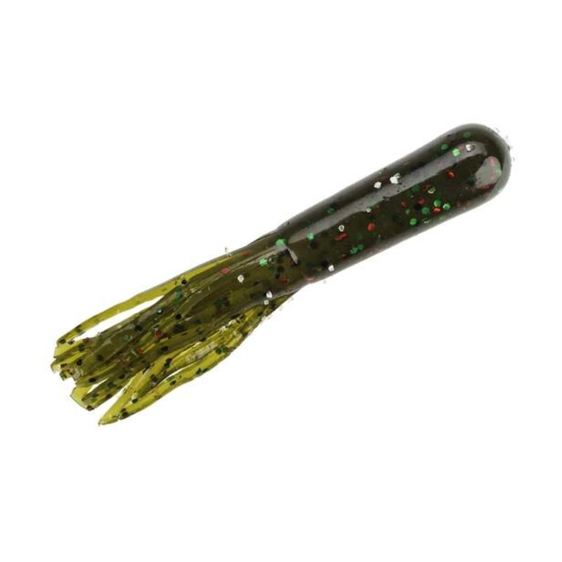 Strike King Bitsy Tube 2.75|Black Neon|Green Pumpkin Red Flake|Green Pumpkin|Mustard|Pearl Pepper|Pumpkin Green Flake|Smoke Red/Black Flake|Watermelon/Chartreuse Tail|Watermelon Copper Craw