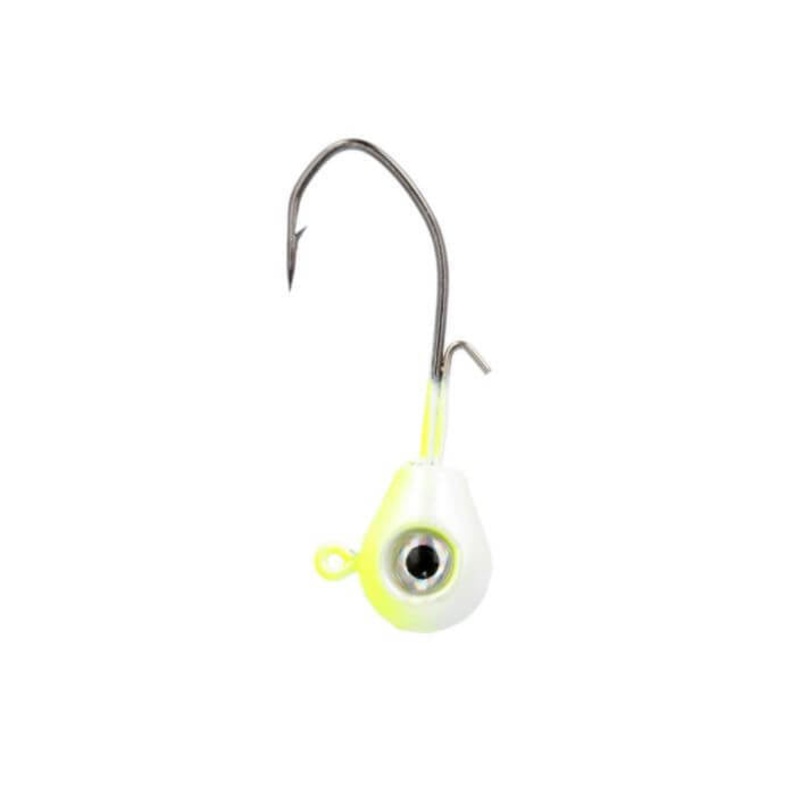 Teardrop Jig|3/8 OZ|1/2 OZ|QTY:5|BLACK / WHITE|CHARTREUSE / WHITE|FIRETIGER|PEARL WHITE|PINK / WHITE|PURPLE / WHITE