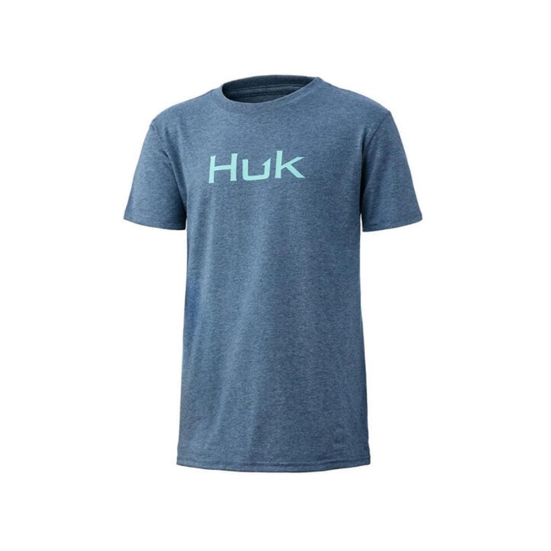 Huk Logo Tee|TITANIUM HEATHER|MEDIUM|LARGE|EXTRA LARGE|XX LARGE|XXX LARGE