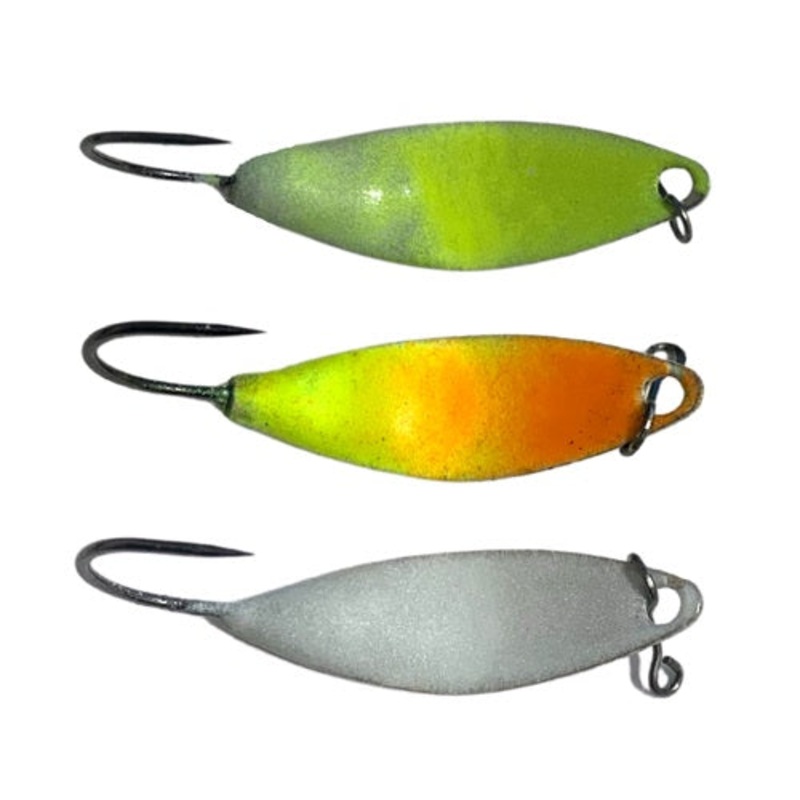 GLS Taco Spoon|1/16 OZ|3/32 OZ|CHART GLOW SILVER|ORANGE CHART GLOW|PEARL GLOW SILVER