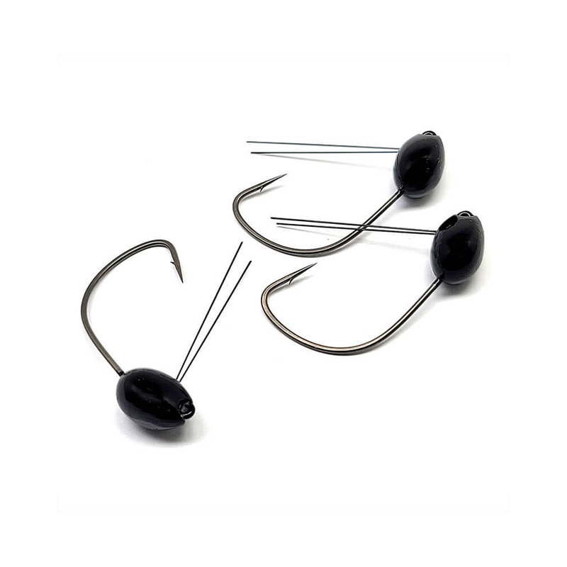 G-Finesse Wacky Head Jig|Black|Green Pumpkin|1/16 oz|1/8 oz|3/32 oz|3/16 oz – 1/0