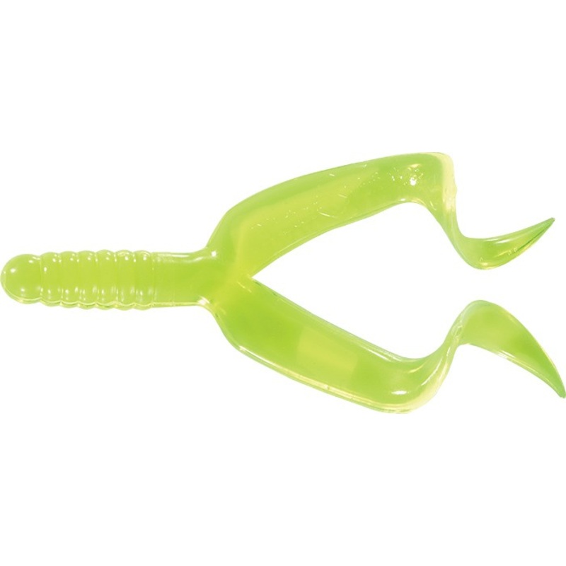 Mister Twister Double Tail|2″|4″|Black|Chartreuse|Chartreuse Flake|Opaque Chartreuse|Orange|Pumpkin Pepper|Yellow|White|White Pearl