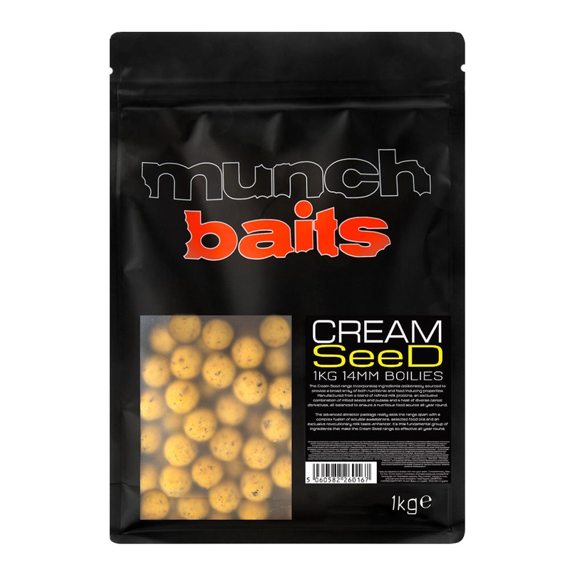Munch Bait 14mm Boilies 1kg|Bio Marine|Citrus Nut|Cream Seed|Pineapple Seed