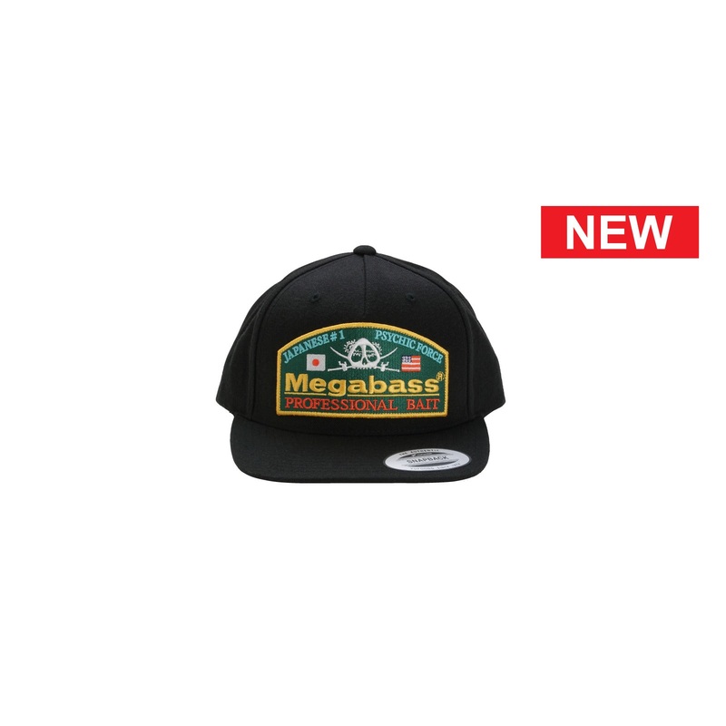 Megabass Psychic Snapback Hat|Black/Black|Blackout|Black/Green|Mossy Hunter|Navy/Navy