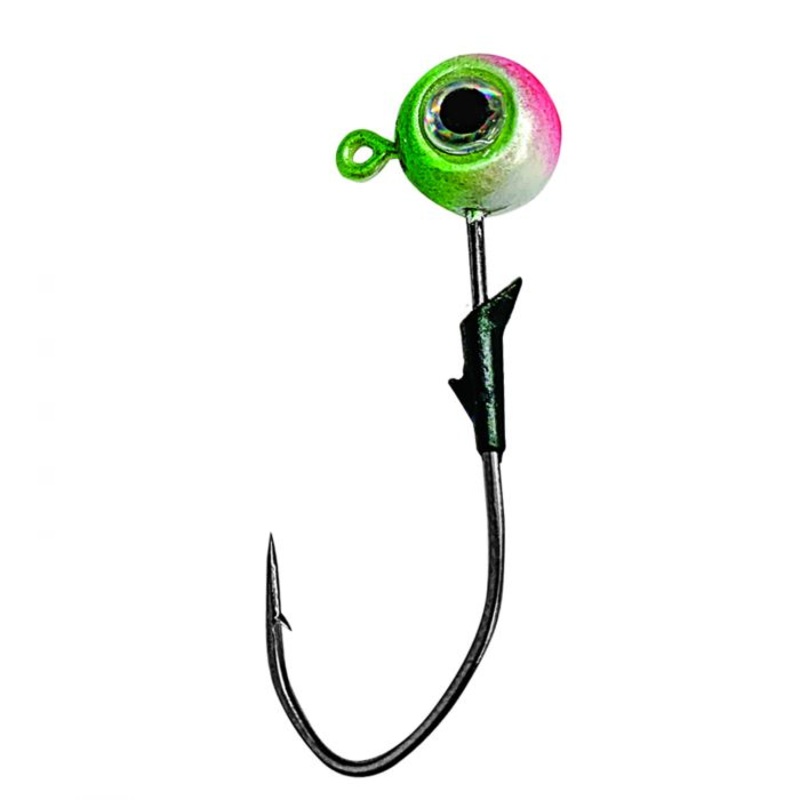 Eagle Claw Eagle Eye Jig Head|Black|Chartreuse|Firetiger|Pink/White|Rainbow|White|1/8 oz|1/4 oz