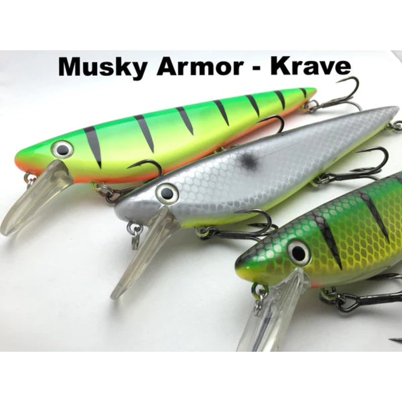 Musky Armor Krave Crankbait|7″|10″|Black Halo|Blue Shad|Chartreuse Belly Shad|Firetiger|Halo Perch WB|Hitch/Sucker|Perch|Tony Tiger|Walleye|White Halo
