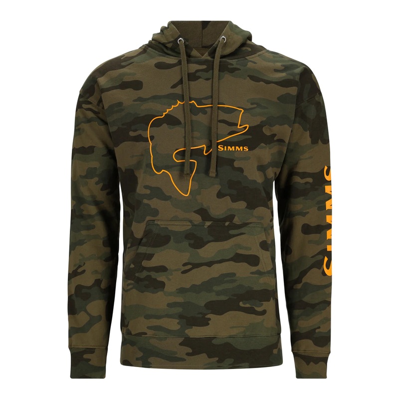 Simms Bass Outline Hoodie|Woodland Camo|M|L|XL|XXL