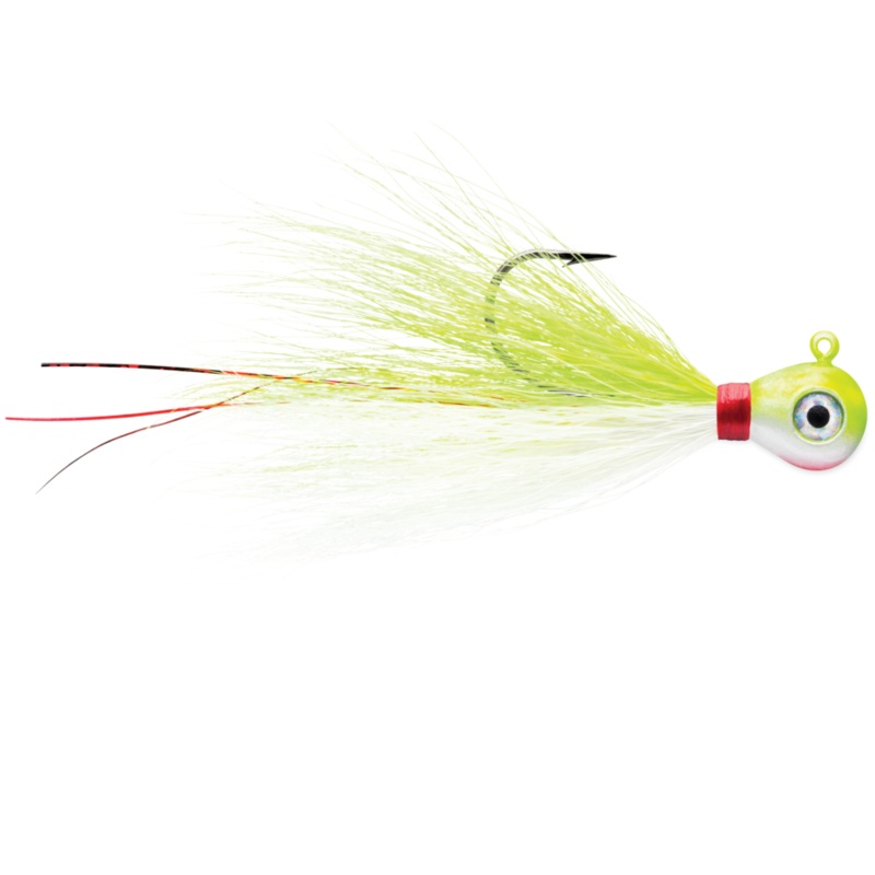 VMC Pro Series Bucktail Jigs|1/32oz|1/4oz|3/8oz|1/2oz|Black|Chartreuse/White|Firetiger|Green Fire UV|Orange Fire UV|Pink Fire UV|White