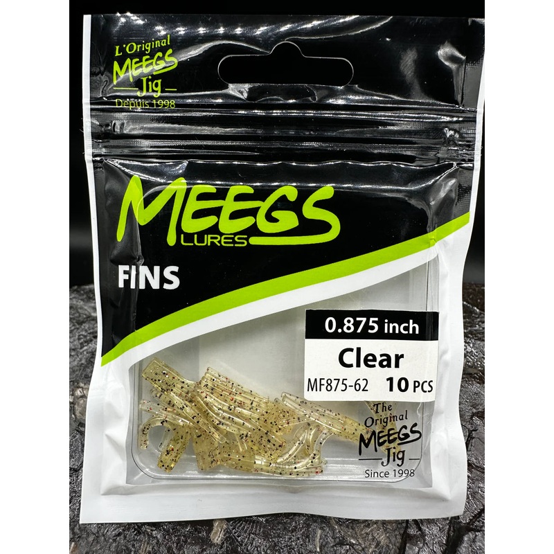 Meegs Fins|0.875 in|1.35 in|Black|Bronze|Chartreuse|Clear|Clear Blue|Glow|Lime|Mint|Motor Oil|Silver