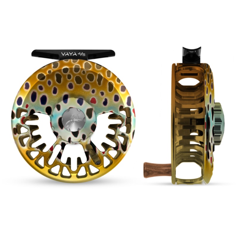 Abel Vaya Series Fly Reel|Native Brown w/Walnut Handle (4/5)|Satin Olive w/Walnut Handle (7/8)