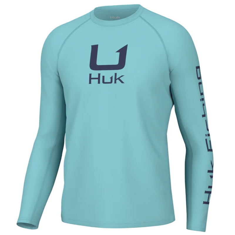 Huk Icon Long Sleeve Crew|Ice Water|Marine Blue|Night Owl|Ocean Blue|White|M|L|XL|XXL