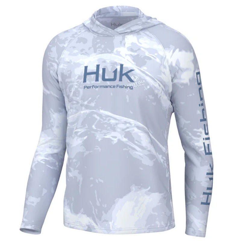 Huk Mossy Oak Pursuit Hoodie|978-Stormwater Bonefish|L|XL|XXL