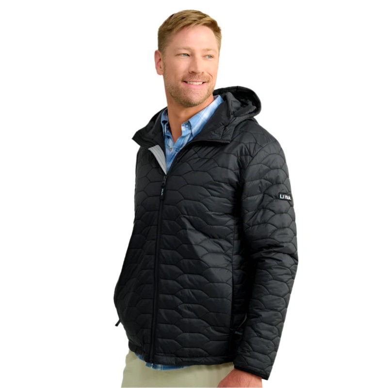 Huk Scale Hooded Jacket – Black