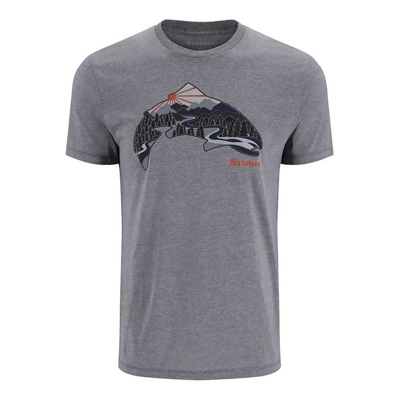 Simms M’s Troutscape T-Shirt – Athletic Heather