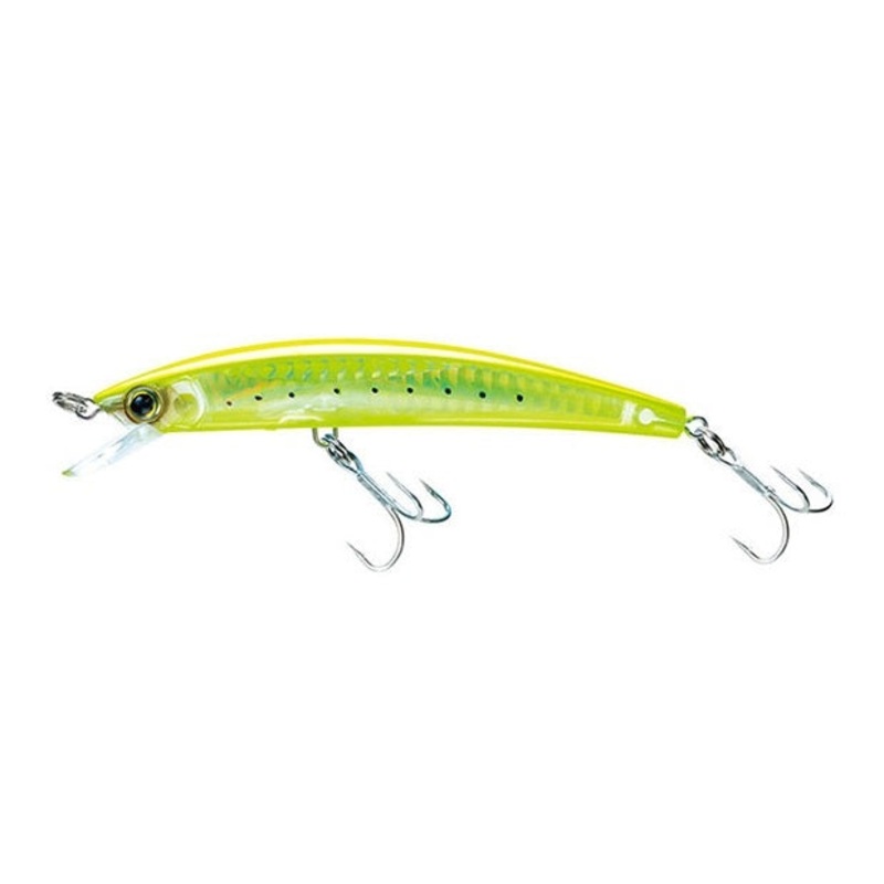 Yo-Zuri Crystal 3D Minnow|Chartreuse|Red Head|Sardine