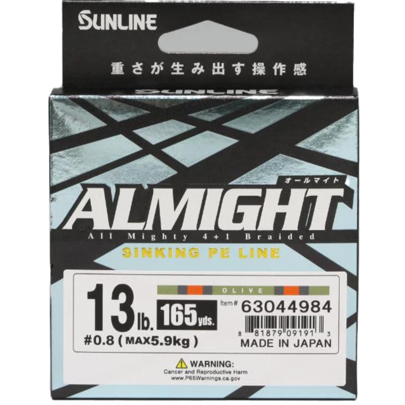 Sunline Almight Sinking Braid – 165yds (Olive)