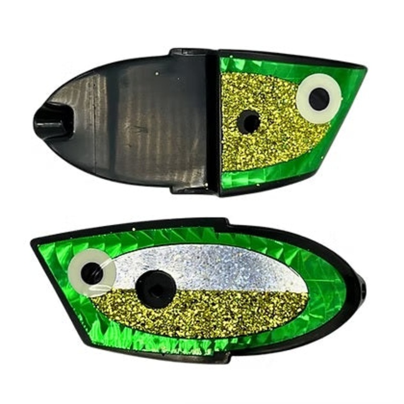 Triple Threat Bait Heads|Black Eye Peas|Bloody Nose|Blue Hulk|Bounty Hunter|Dill Pickle|Disco Glow|Electric Moon|F-Bomb|Green Dolphin|Green Eye|Green Hulk|Glow Dot Warlock|Glow Frog|Green Rooster Tail|Heart Burn|Krak’d Ice|Pink Eye|Pink Ribbon|Purple Haze