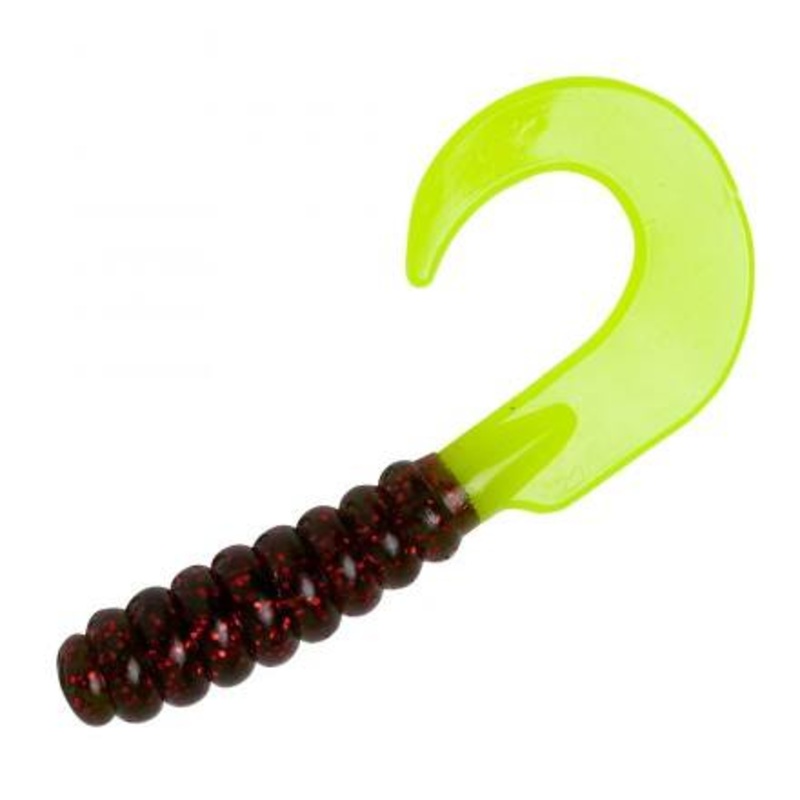 YUM WALLEYE GRUB|BROWN/ORGANGE|BLACK NEON|BUMBLE BEE|BUTTERSCOTCH CHARTREUSE|CHARTREUSE|CHARTREUSE PERAL|FIRETIGER|HOT PEACH|LEMON|MOTOR OIL NEON|PERAL WHITE|PINK BLUSH|PURPLE|WHITE|SMOKE SILVER FLAKE|3″
