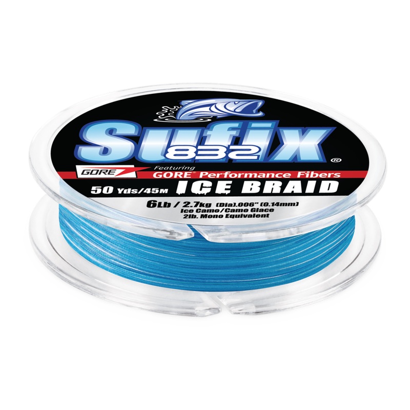 Sufix 832 Advanced Ice Braid|10 LB|4 LB|6 LB|8 LB|20 LB|30 LB|Ice Camo|Ghost|Neon Lime|50 YD