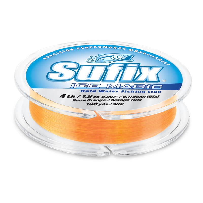 Sufix Ice Magic Monofilament|Clear|Neon Orange|12 LB|2 LB|3 LB|4 LB|6 LB|8 LB|10 LB|100 YD