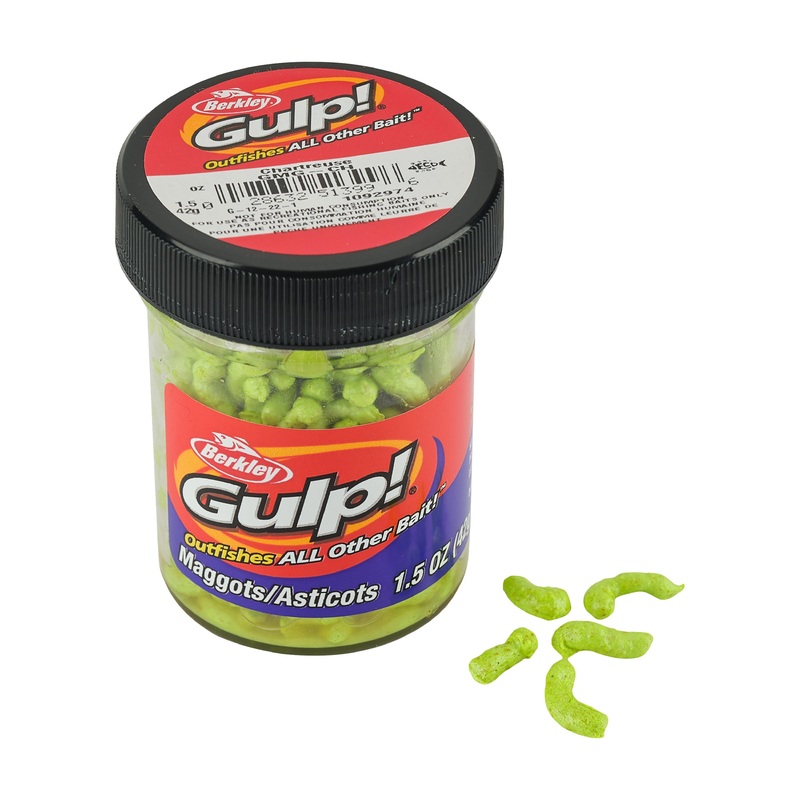Berkley Gulp! Maggot|0.5″|Chartreuse|Natural|Pink|Red Wiggler|White