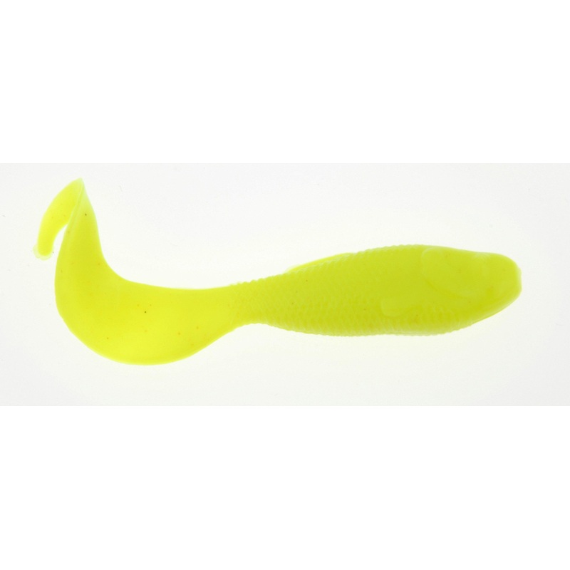 Berkley Gulp! Minnow Grub|2″|Chartreuse|Fluorescent Orange|Pearl White