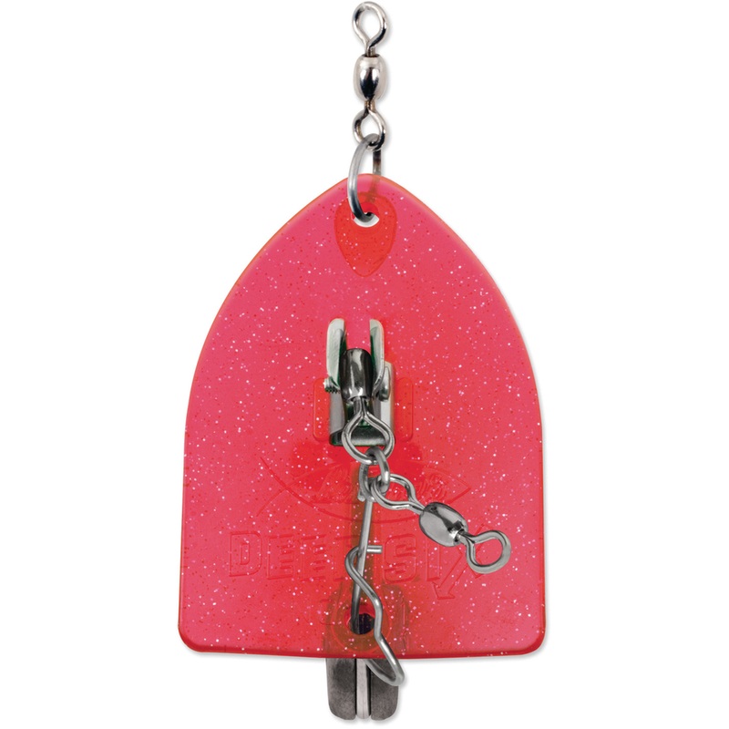 Luhr-Jensen Deep Six|3-1/2″ 2-5/8 oz.|4″ 3-1/2 oz.|5″ 5 oz.|Pink Crystal (0091)|Chartreuse Crystal (0092)|Silver (0920)|Clear/Silver Disco Tape (1150)