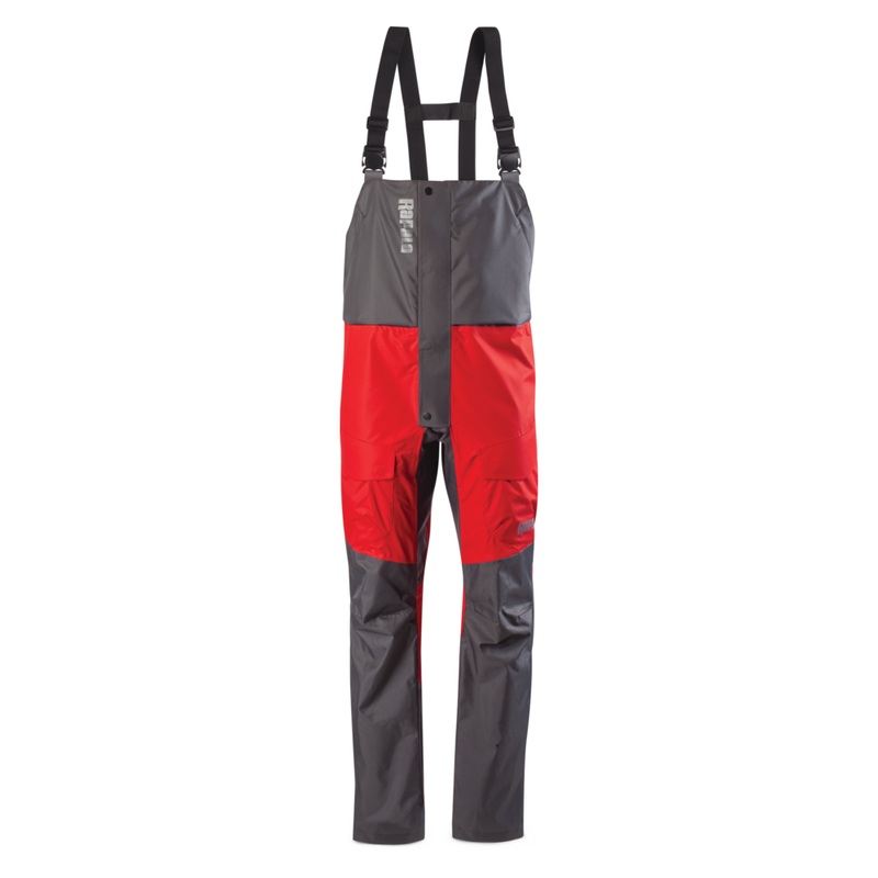Rapala Rain Bibs Grey Red|X-Small|Small|Medium|Large|X-Large|2X-Large|3X-Large|Grey Red