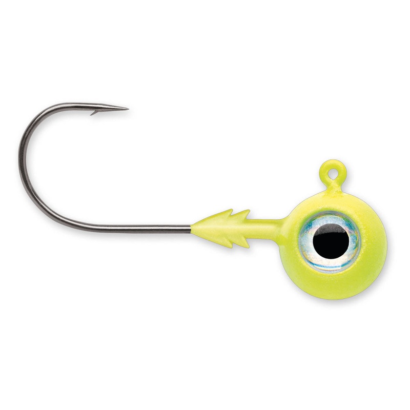 VMC Tungsten Moon Eye Jig|1/16 oz|1/8 oz|3/16 oz|1/4 oz|3/8 oz|Chartreuse|Chartreuse Orange|Fathead|Fruit Punch|Firetiger|Glow Black Wonderbread|Green Tiger UV|Natural|Pink Fire UV|Parrot|Shad|White