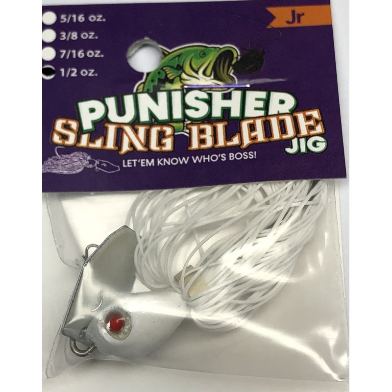Punisher Slingblade Jig JR.|1/2 oz|3/8 oz|1/2oz|3/8oz|Black Blue|White|PURPLE SHAD|GREEN PUMPKIN|BLACK BLUE
