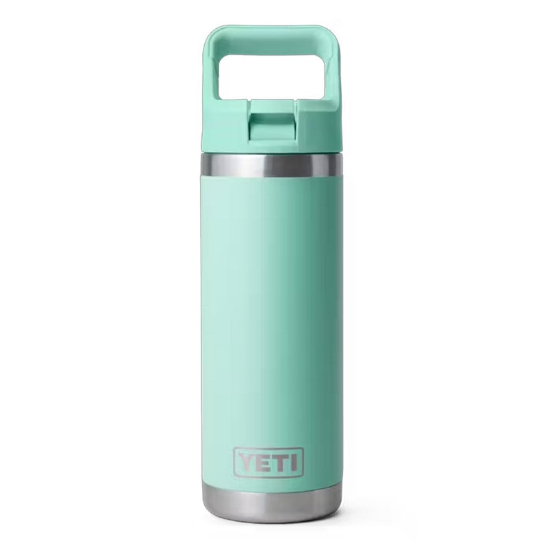 YETI Rambler 532 ml Water Bottle with Colour-Matched Straw Cap Seafoam