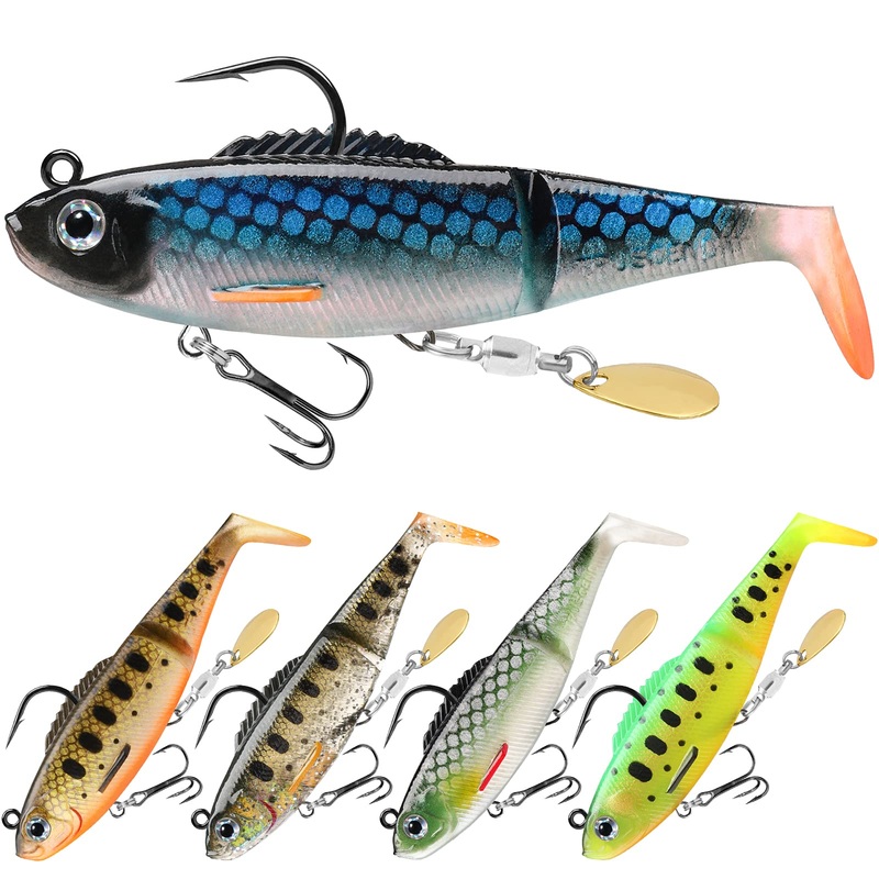 TRUSCEND Soft Glide Bait Paddle Tail Swimbait with Spinner