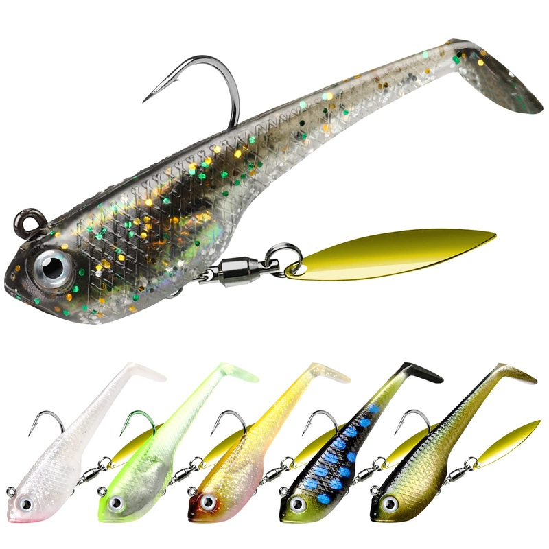 TRUSCEND Tadpole Lure Paddle Tail with Spinner