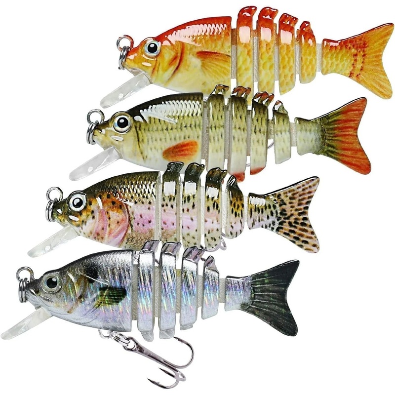 TRUSCEND 4Pcs Swimmax Fishing Lures for Freshwater and Saltwater, Swimbait Lures for Bass, Trout, Crappie, Pike Fishing, Slow Sinking Hard Baits, Bionic Swimming Lures for Men’s Gift 2in/0.07oz(WM)