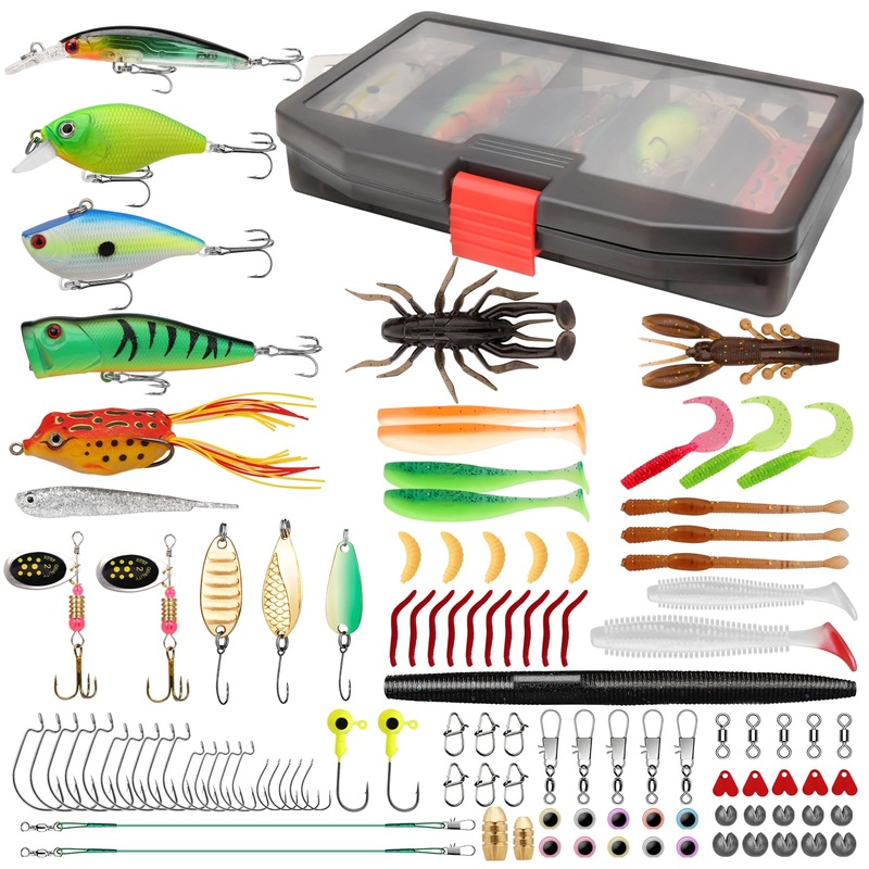 TRUSCEND Fishing Lure Making Kit with Tackle Box – 128pcs