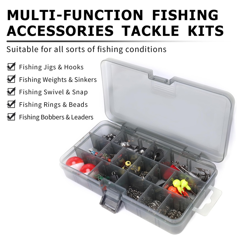 TRUSCEND Fishing Lures Accessories Kit with Tackle Box – 203pcs