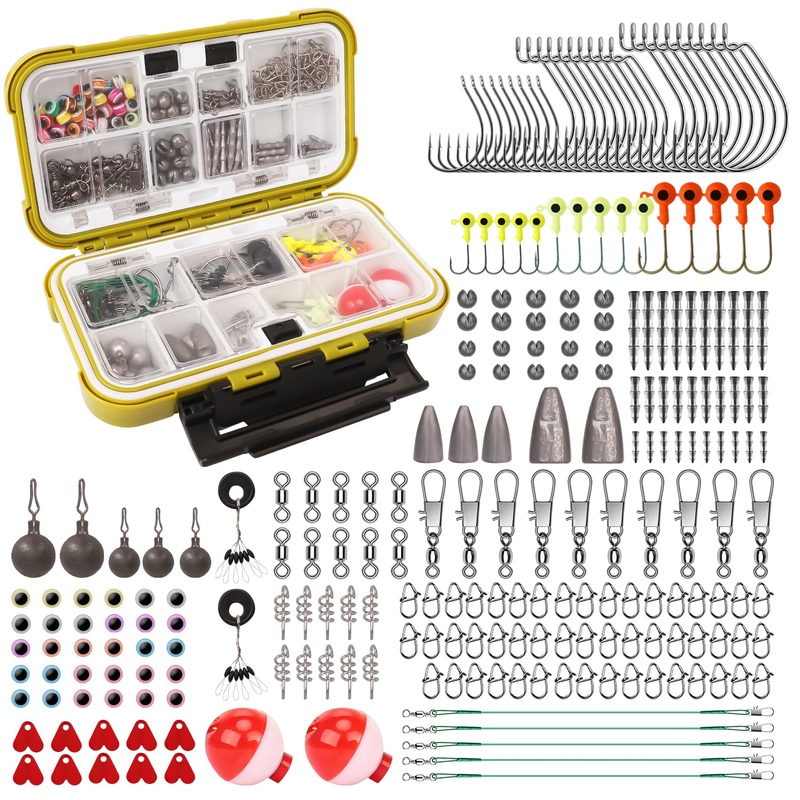 TRUSCEND Fishing Lures Accessories Kit with Tackle Box – 255pcs