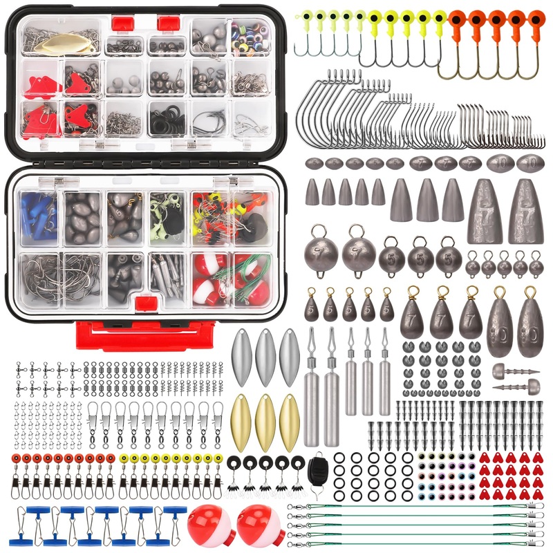 TRUSCEND Fishing Lures Accessories Kit with Tackle Box – 403pcs