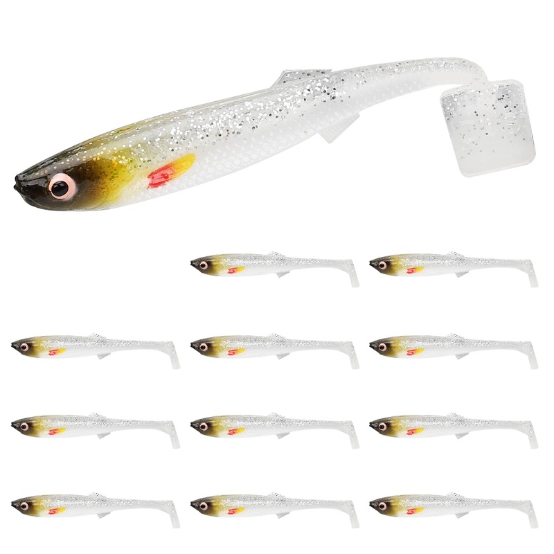 TRUSCEND Hand-Painted Soft Paddle Tail Fishing Lures 2.55 0.08oz 12pcs