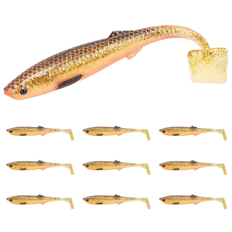 TRUSCEND Hand-Painted Soft Paddle Tail Fishing Lures 3.35 0.2oz 10pcs