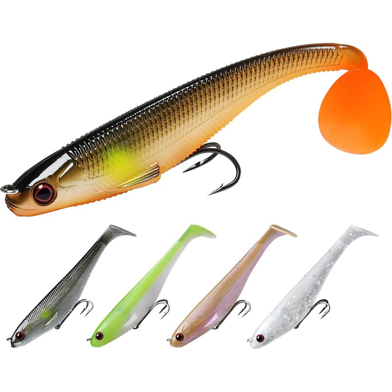 TRUSCEND Power Soft Fishing Lures Pre-Rigged BKK Hook, Japan Formula, Slow Sinking, Swimming, Jerking, Freshwater or Saltwater Swimmer for Bass Trout Pike Fishing Fishing Gifts for Men 0.5in/0.25oz(WM)