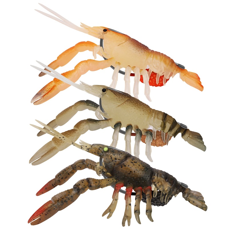 TRUSCEND Pre-rigged Fishing Jig Lures for Freshwater and Saltwater,Innovative TPE Bass Lures, Lifelike Shrimp Crayfish Swimbait,Weedless Lure for Crappie Trout Walleye, Keep Separately 2.5in/0.4oz(WM)